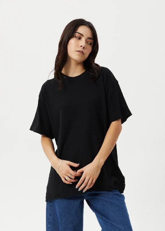 Afends Womens Slay - Hemp Oversized Tee - Black