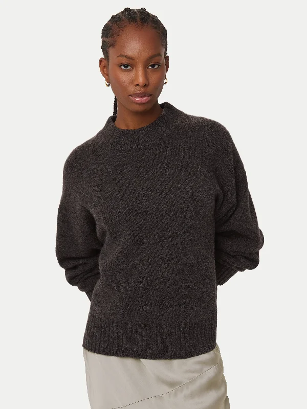 The Yak Wool Crewneck  in Charcoal Grey