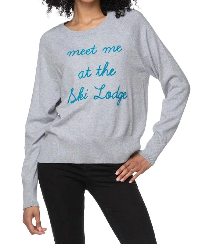 Embroidery Sweater In Meet Me At The Ski Lodge