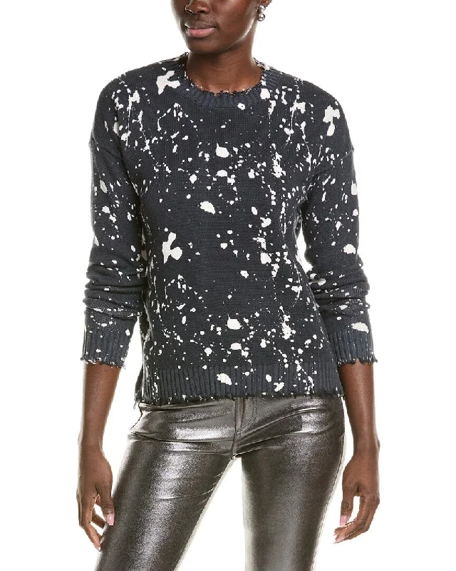 Minnie Rose Splatter Cashmere-Blend Sweater