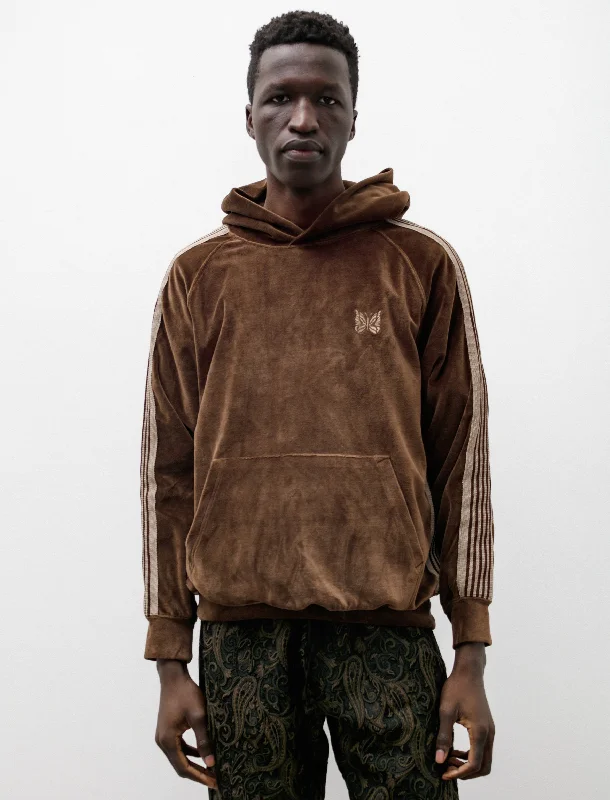 Track Hoody Velour Brown