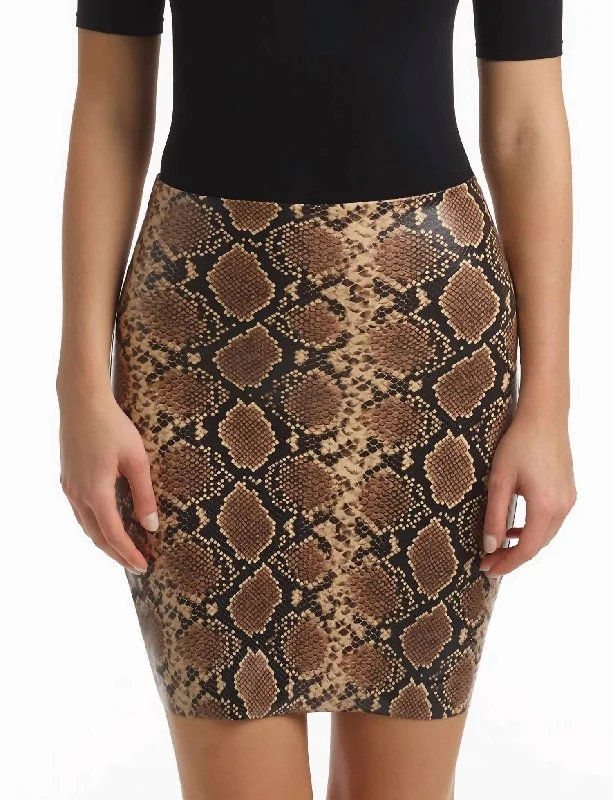 Commando Faux Leather Animal Mini-Skort - Sk15 In Snake