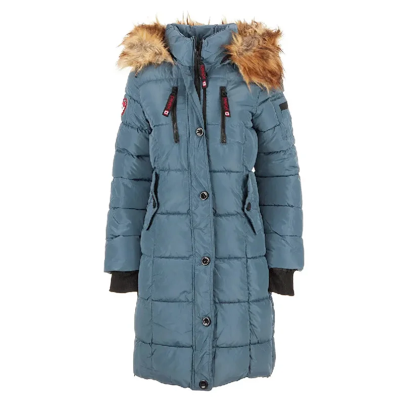 Canada Weather Gear Women's Long Puffer with Faux Fur Trim Hood