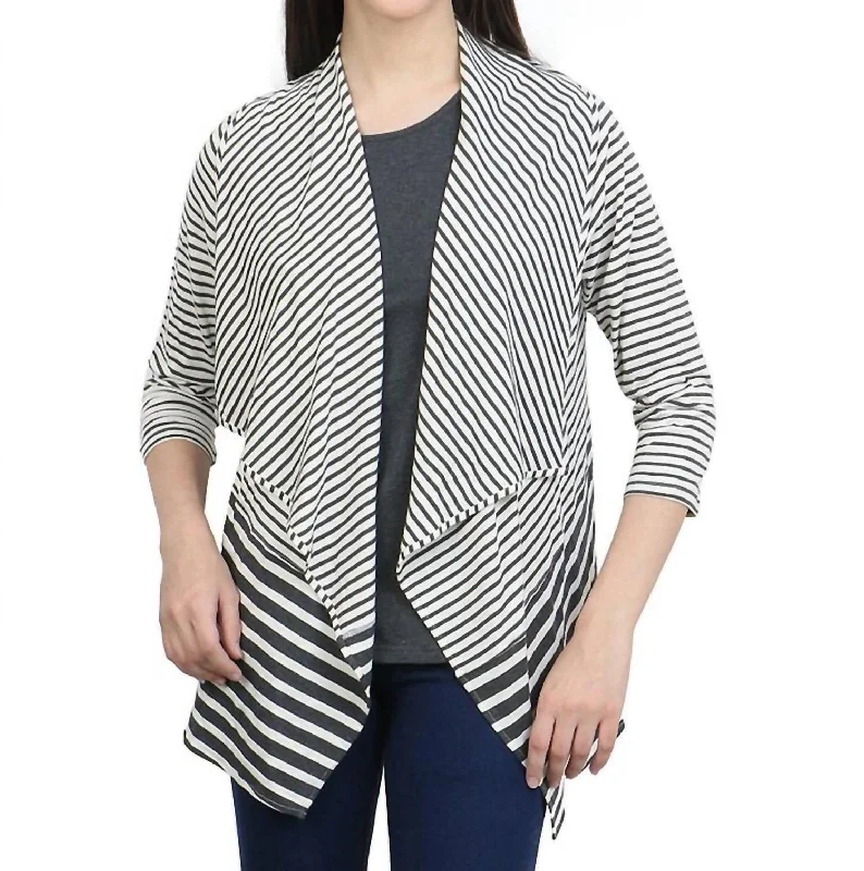 Simone Shawl Jacket In Black/white