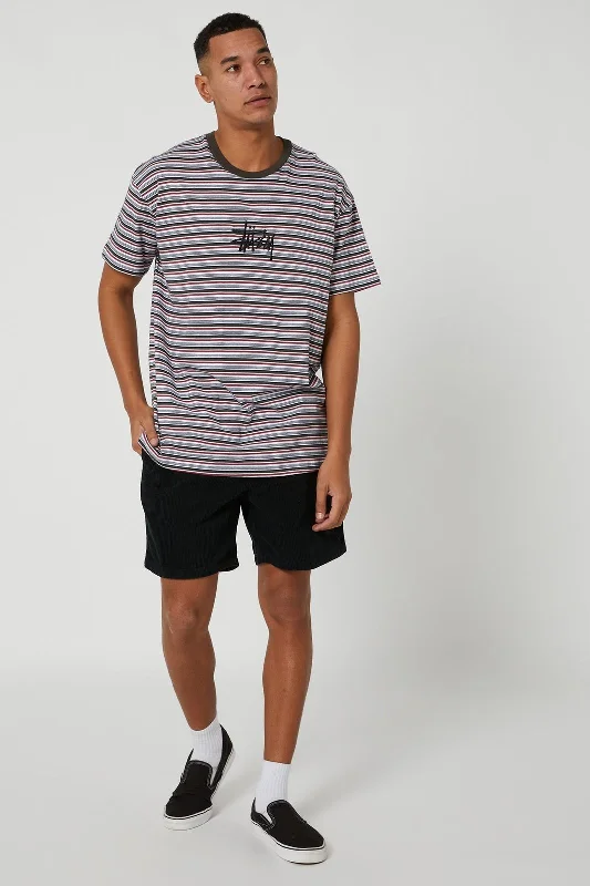 Stussy wide wale cord beachshort - black/black