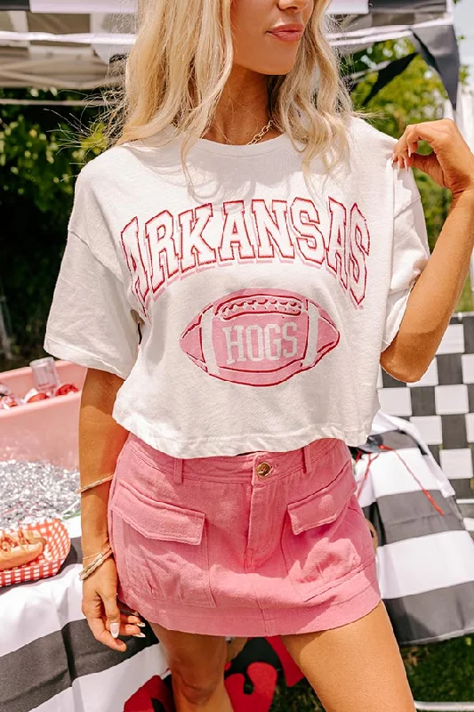 Arkansas Football Graphic Crop Tee