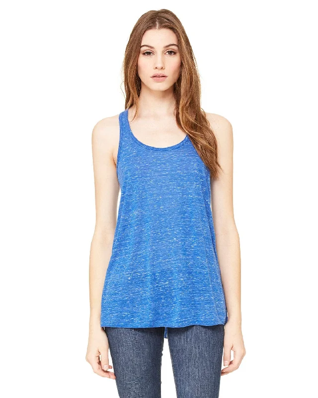 Bella+Canvas Ladies Flowy Racerback Tank | True Royal Mrble