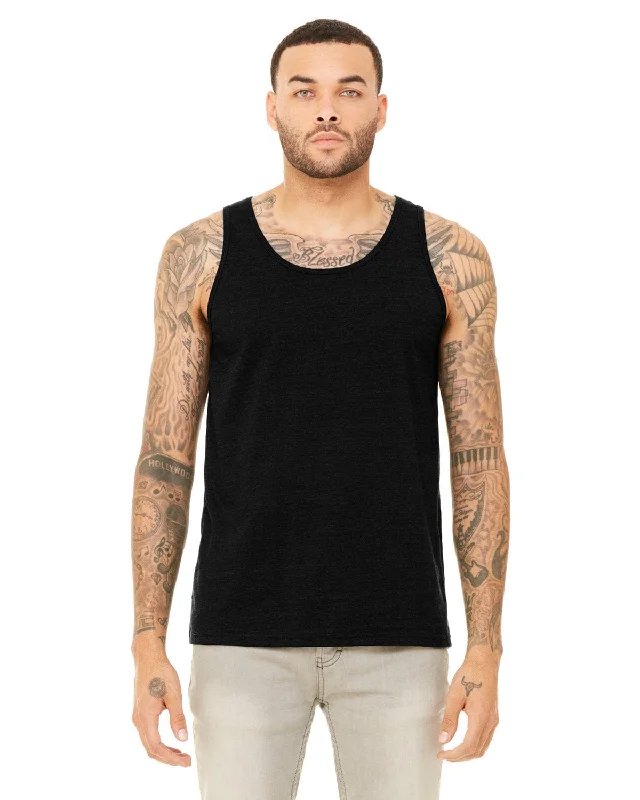 Bella+Canvas Unisex Heather CVC Tank | Black Heather