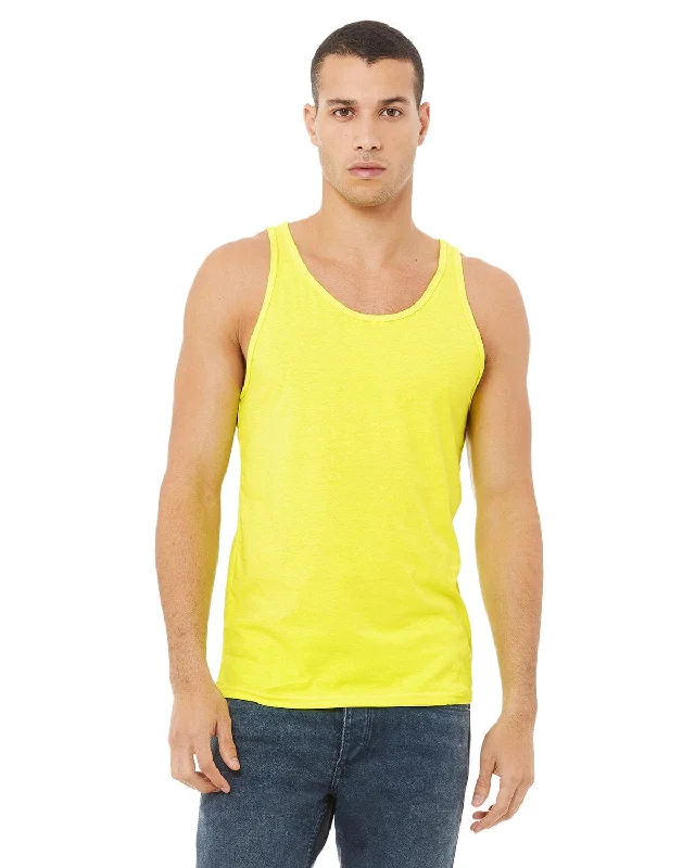 Bella+Canvas Unisex Heather CVC Tank | Neon Yellow