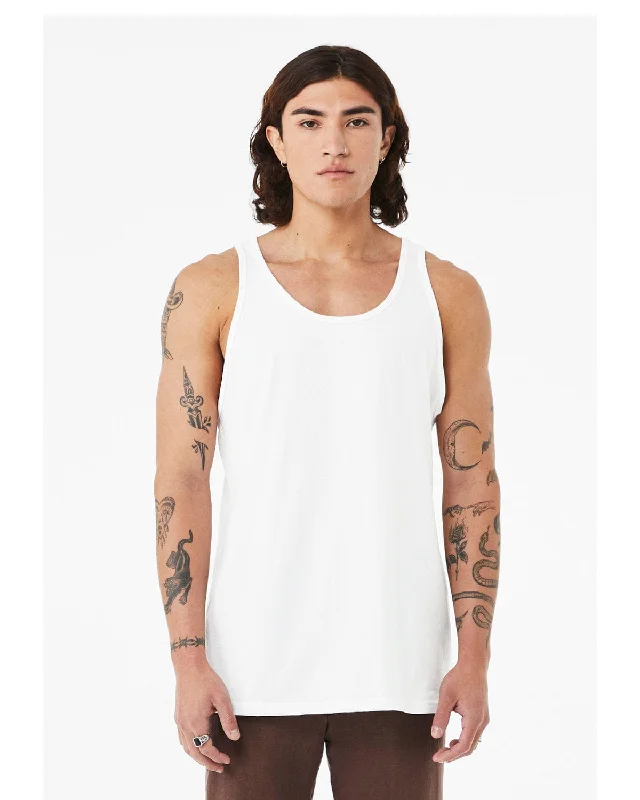 Bella+Canvas Unisex Heather CVC Tank | Solid Wht Blend