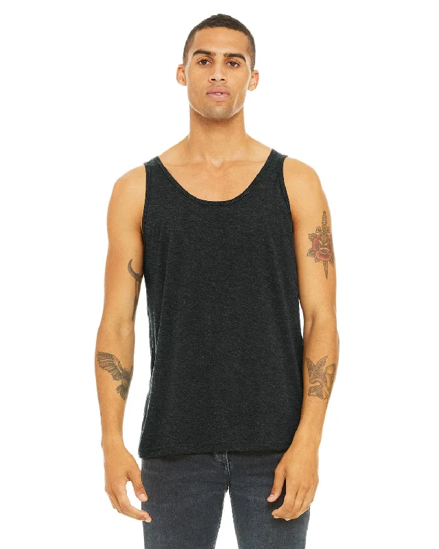 Bella+Canvas Unisex Jersey Tank | Char Blk Triblnd