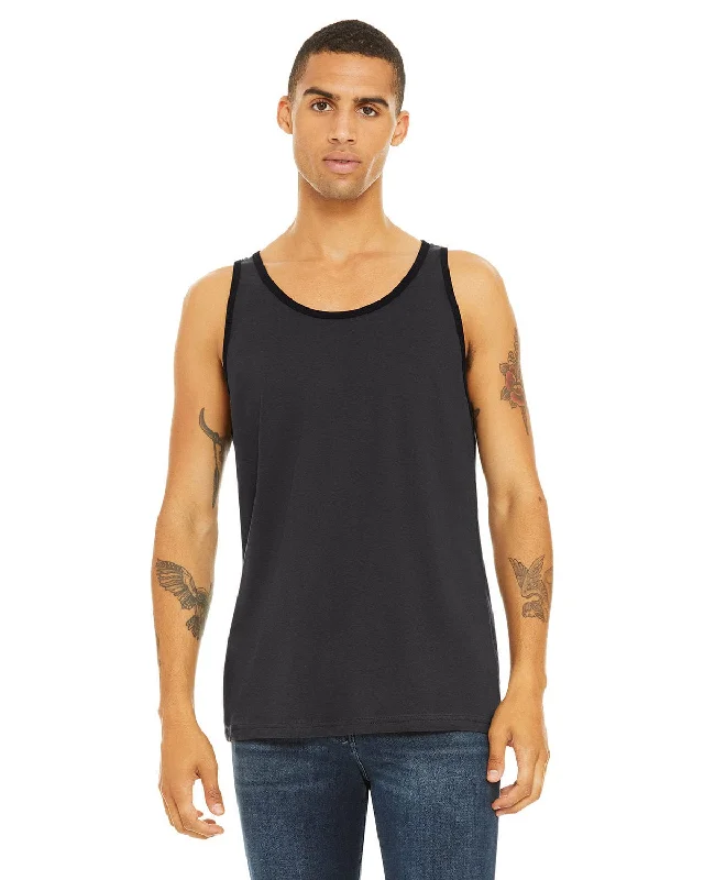 Bella+Canvas Unisex Jersey Tank | Dark Gry/ Black