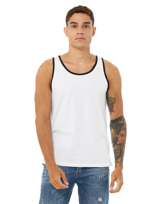 Bella+Canvas Unisex Jersey Tank | White/ Black