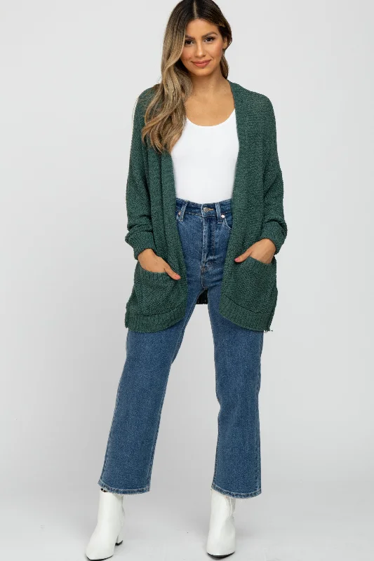 Forest Green Cuff Sleeve Cardigan