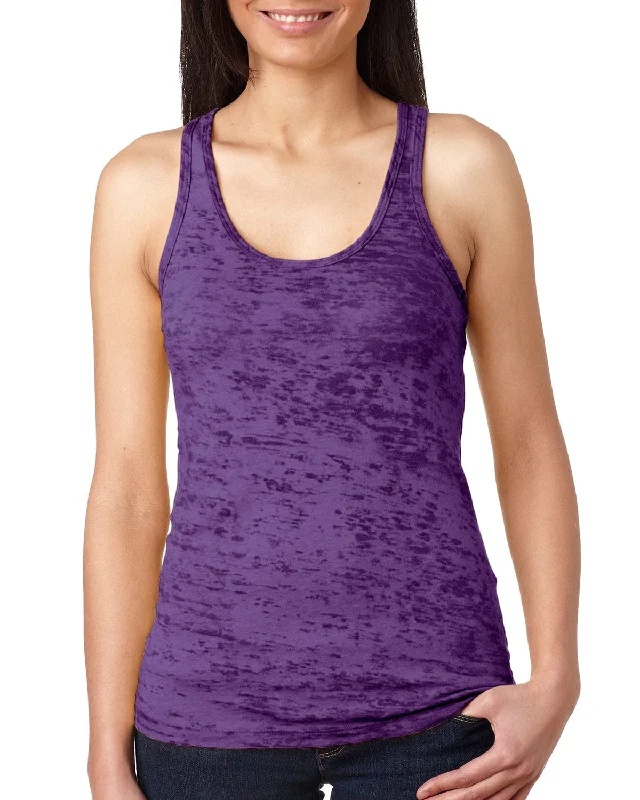 Next Level Ladies Burnout Racerback Tank | Purple Rush