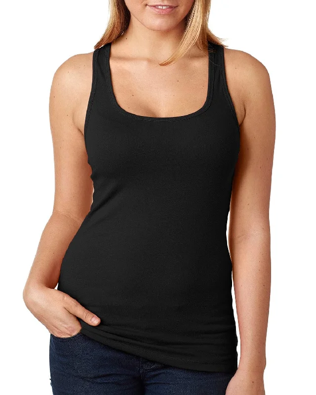 Next Level Ladies Jersey Racerback Tank | Black