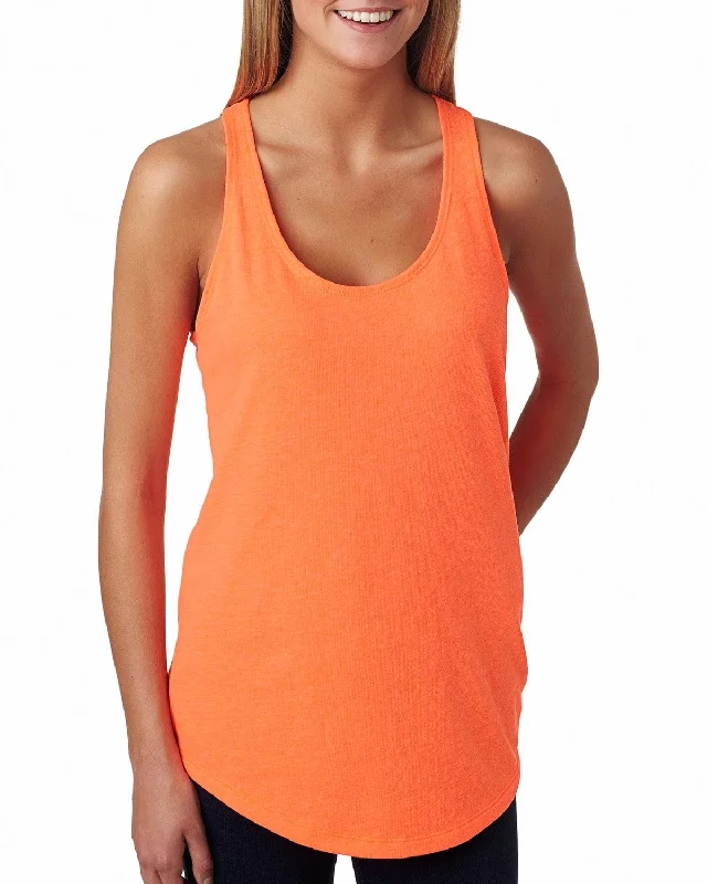 Next Level Ladies Terry Racerback Tank | Neon Hthr Orang