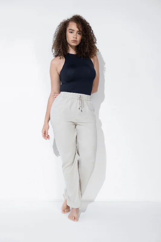 Everyday Linen Trousers - Stone