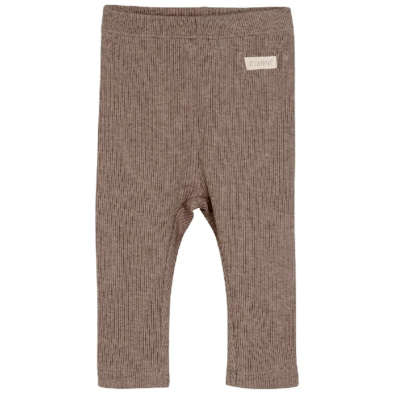 FIXONI Deep Taupe Leggings Mélange Rib