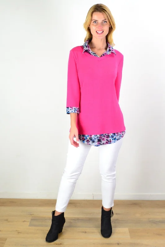 Floral Classic All in One Knit Tunic Shirt