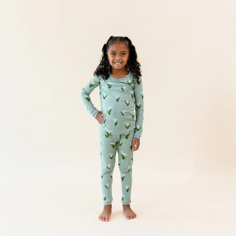 Long Sleeve Pajamas in Thyme Lily