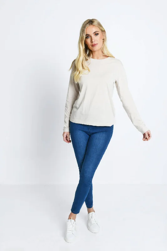 Ankle Grazer Jeggings - Mid Blue