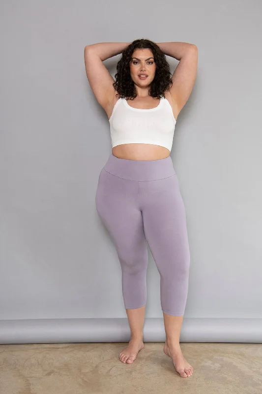 Curve Cropped Lightweight Leggings - Mauve