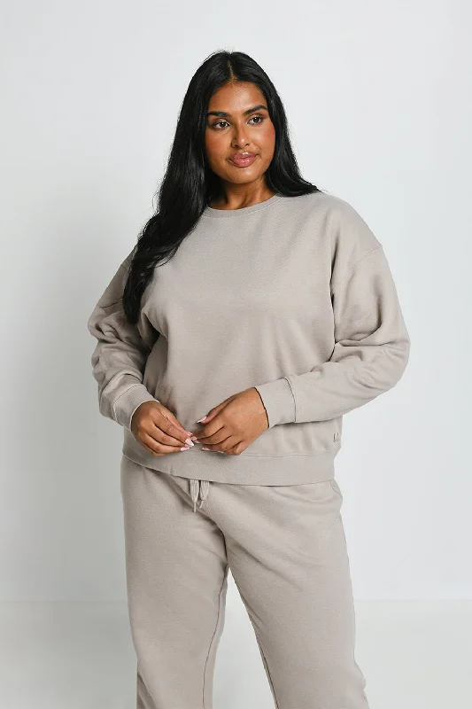 Curve Everyday Comfy Sweatshirt - Oatmeal Beige