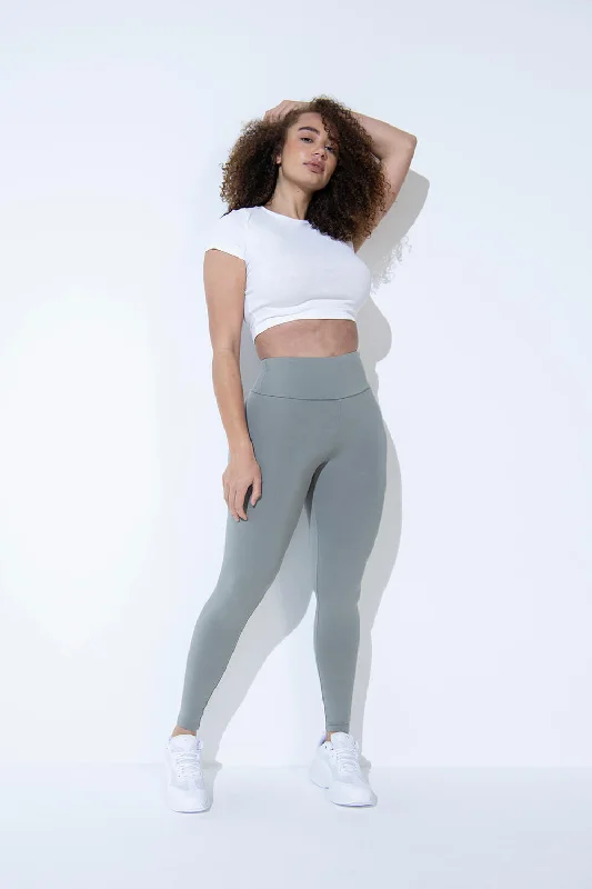 Curve Lightweight Everyday High Waisted Leggings - Sage