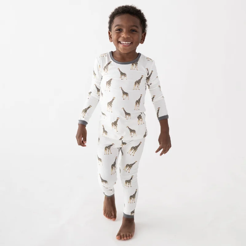 Long Sleeve Pajamas in Giraffe