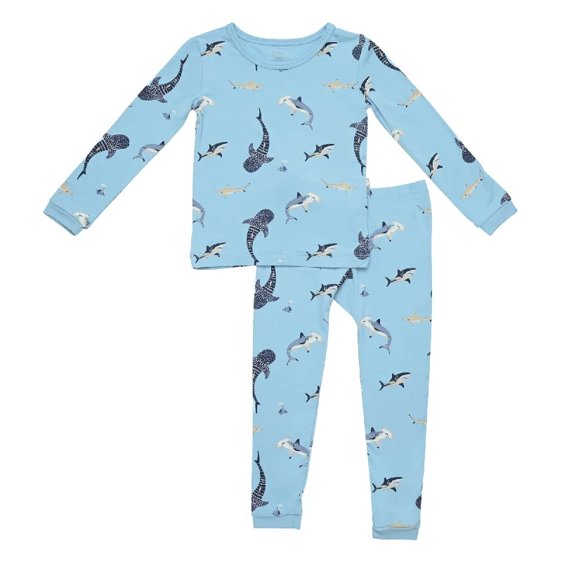 Long Sleeve Pajamas in Stream Shark