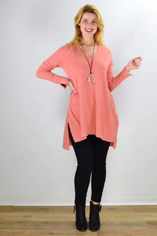 Salmon Snuggle Up Tunic Top