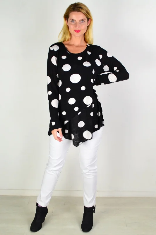 White Spot Cross Over Swing Tunic Top