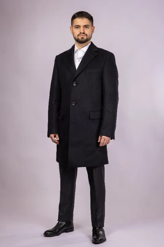 Classic Wool Overcoat - Black